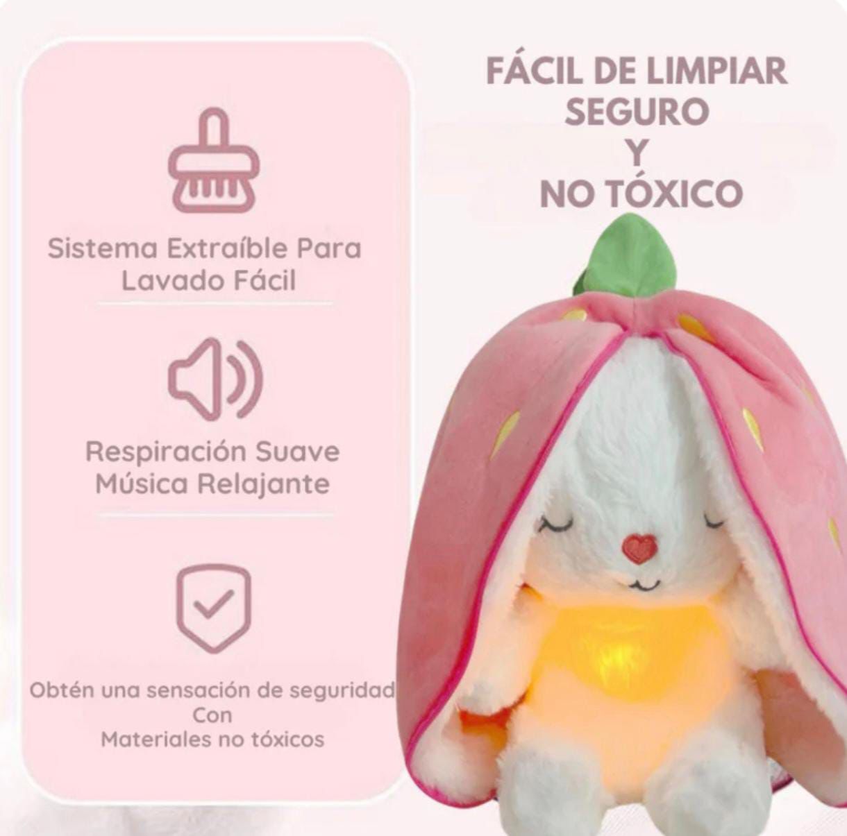 Conejito que Respira con Luz - Edición Dulces Sueños